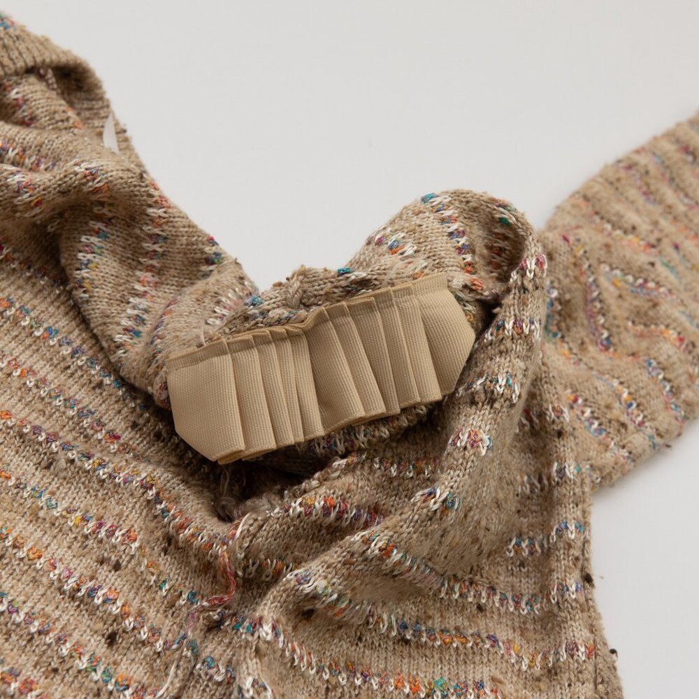 Vintage St. John Cardigan 1980s Sweater Saks Fifth Avenue Knit Multicolor Tan XS - Picture 5 of 6